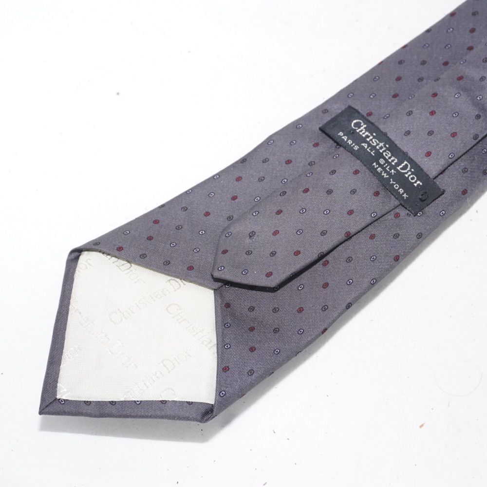 Christian Dior Paris | New York Gray Silk Tie - Picture 4 of 6